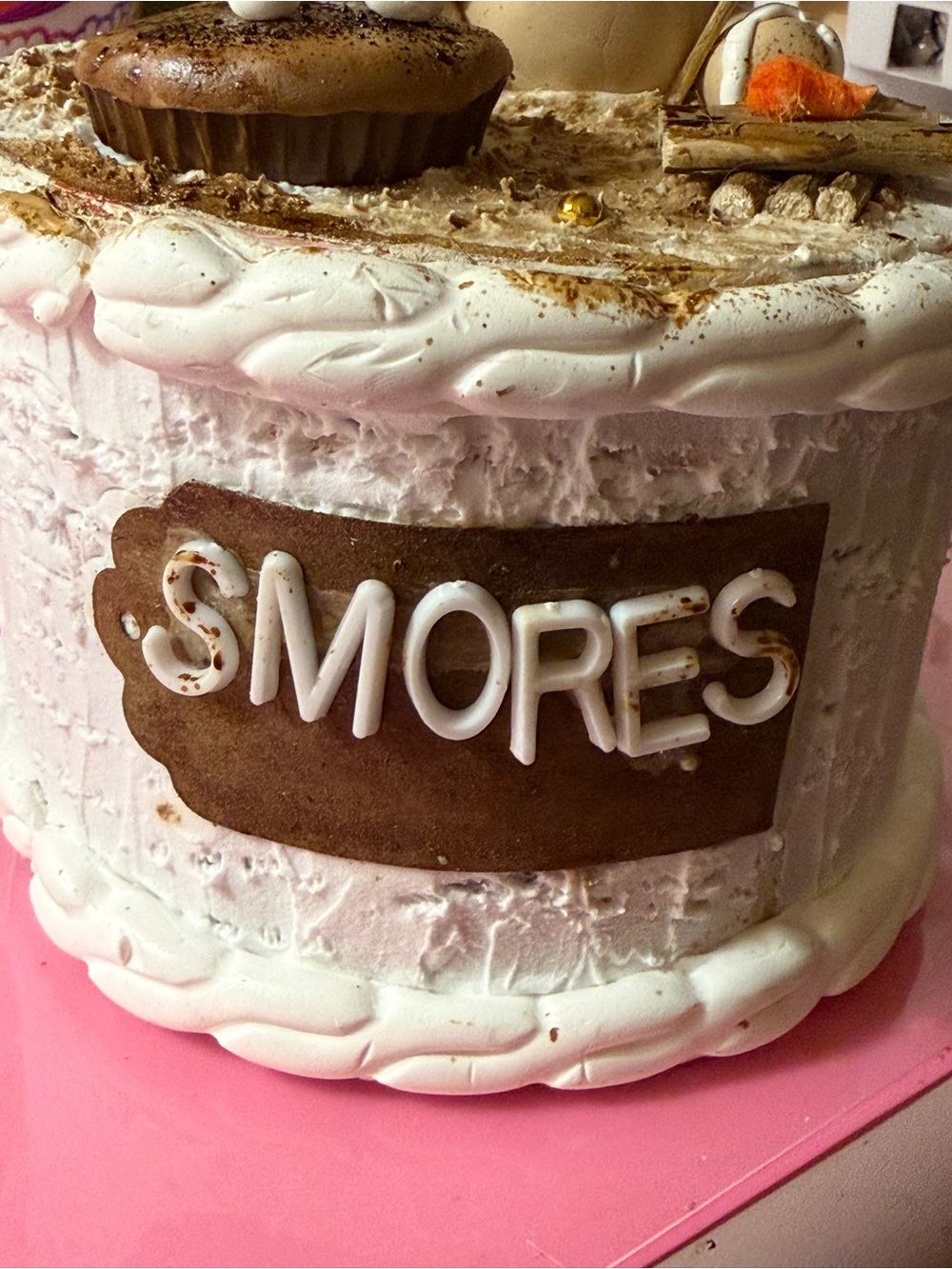 Handcrafted Fake Baked Faux White Smores Party Cake Topper Decoration - Picture 5 of 5
